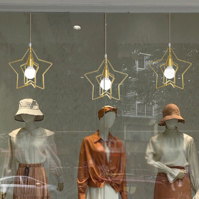 Gold Wire Cage Pendant Light - Nordic Style Ceiling Lamp For Dining Room