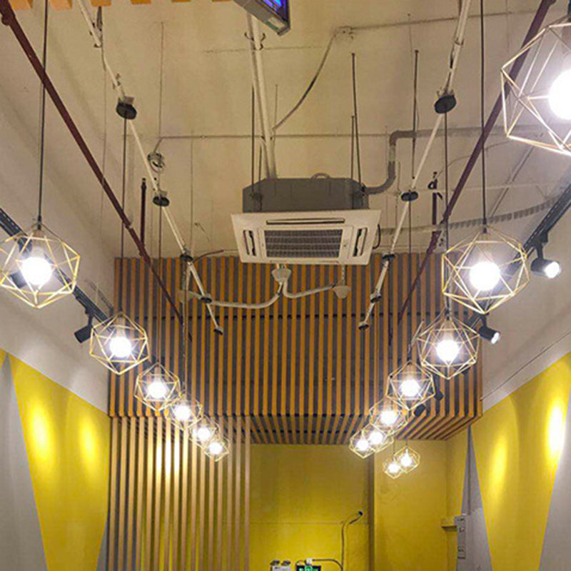 Gold Wire Cage Pendant Light - Nordic Style Ceiling Lamp For Dining Room