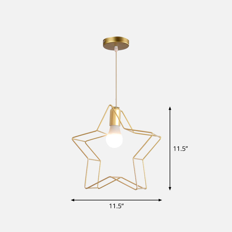 Gold Wire Cage Pendant Light - Nordic Style Ceiling Lamp For Dining Room