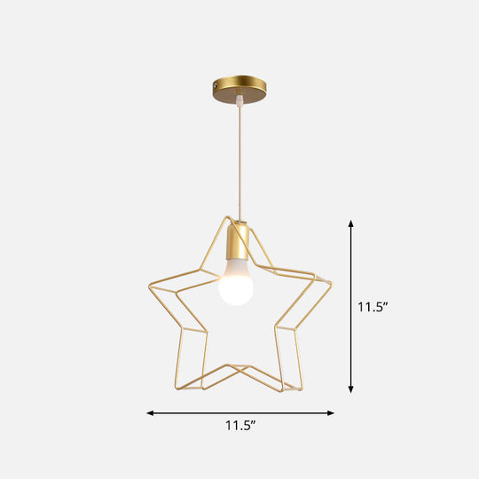 Gold Wire Cage Pendant Light - Nordic Style Ceiling Lamp For Dining Room