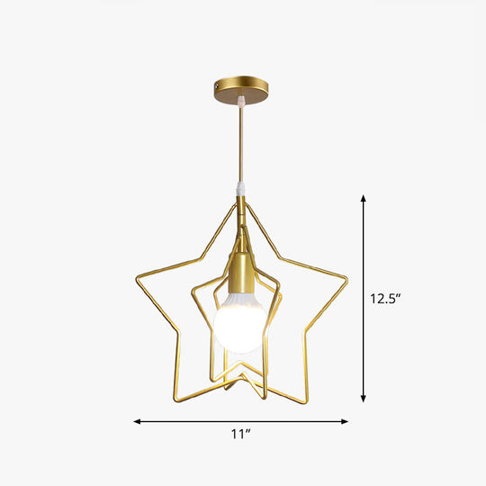 Gold Wire Cage Pendant Light - Nordic Style Ceiling Lamp For Dining Room