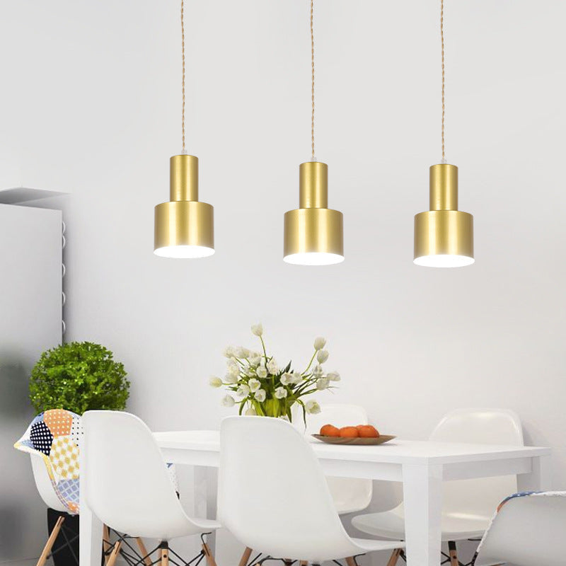Gold Plated Grenade Suspension Light: Postmodern Metal Pendant 3 /