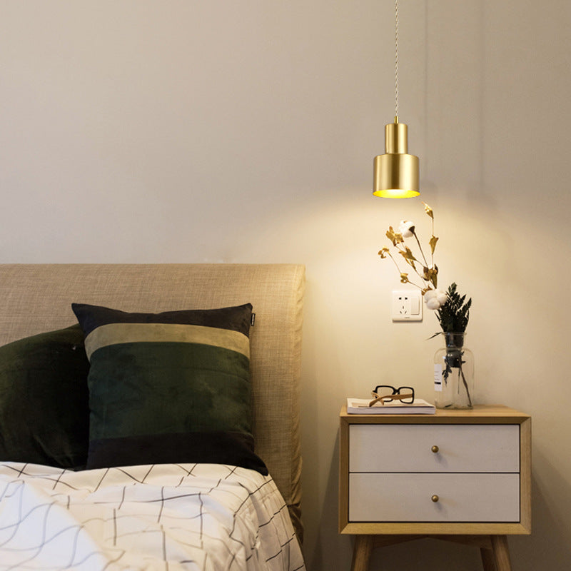 Gold Plated Grenade Suspension Light: Postmodern Metal Pendant 1 /