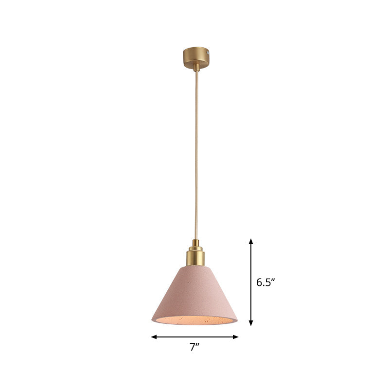 Minimalist Concrete Conical Pendant Light: 1-Head Ceiling Suspension Lamp