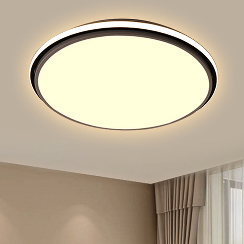 Modern Circular Flush Mount Led Fixture White/Warm Light Acrylic Design - 12’/16’/19.5’ Wide