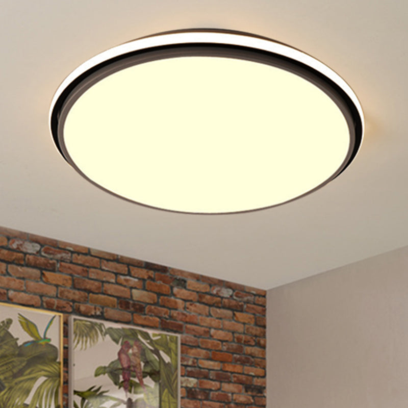 Modern Circular Flush Mount Led Fixture White/Warm Light Acrylic Design - 12’/16’/19.5’ Wide
