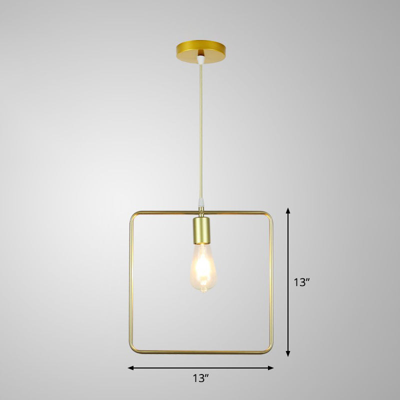 Gold Metal Cage Pendant Ceiling Light - Nordic Design 1 Bulb Dining Room Suspension