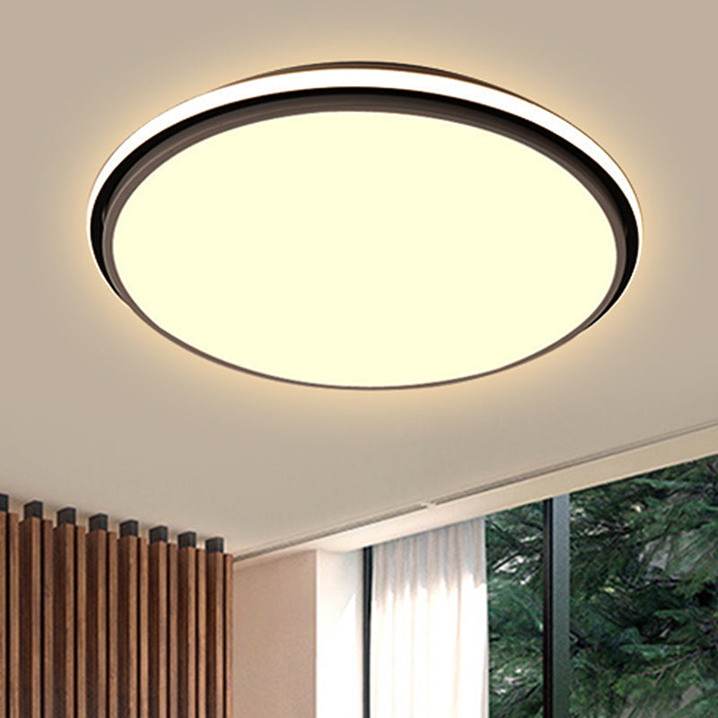 Modern Circular Flush Mount Led Fixture White/Warm Light Acrylic Design - 12/16/19.5 Wide