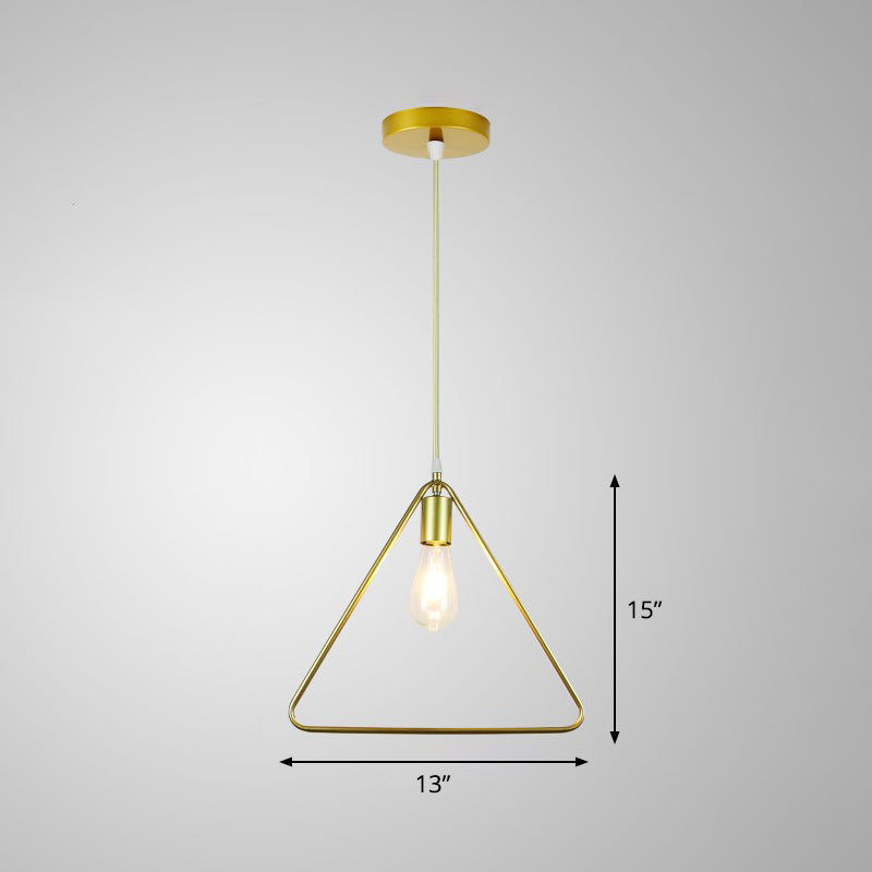 Gold Metal Cage Pendant Ceiling Light - Nordic Design 1 Bulb Dining Room Suspension