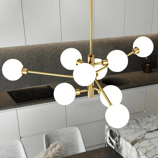 Sleek Postmodern Sputnik Chandelier For Living Room - Stylish Glass Ceiling Light Fixture
