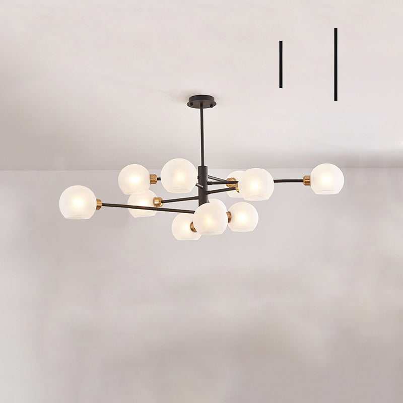 Sleek Postmodern Sputnik Chandelier For Living Room - Stylish Glass Ceiling Light Fixture 11 / Black