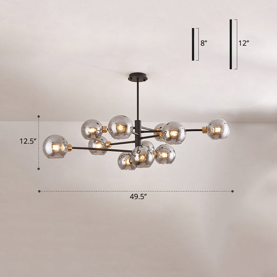 Sleek Postmodern Sputnik Chandelier For Living Room - Stylish Glass Ceiling Light Fixture