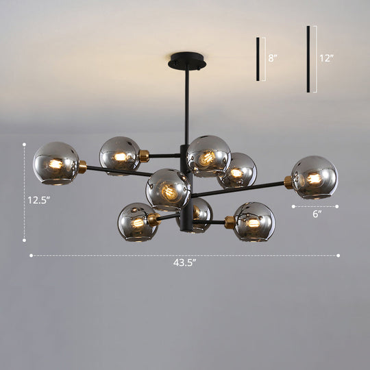 Sleek Postmodern Sputnik Chandelier For Living Room - Stylish Glass Ceiling Light Fixture