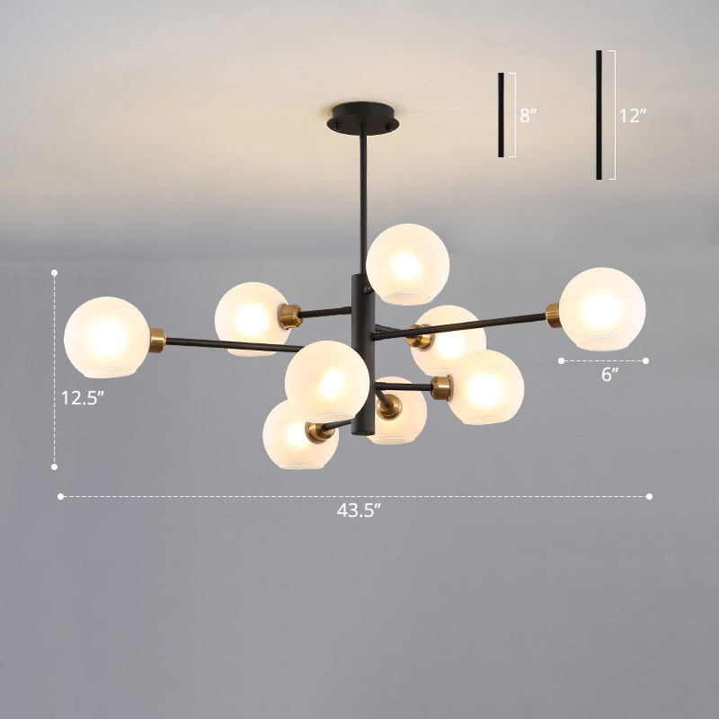 Contemporary Sputnik Chandelier - Glass Living Room Ceiling Light Fixture +
