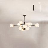 Sleek Postmodern Sputnik Chandelier For Living Room - Stylish Glass Ceiling Light Fixture 15 / Black