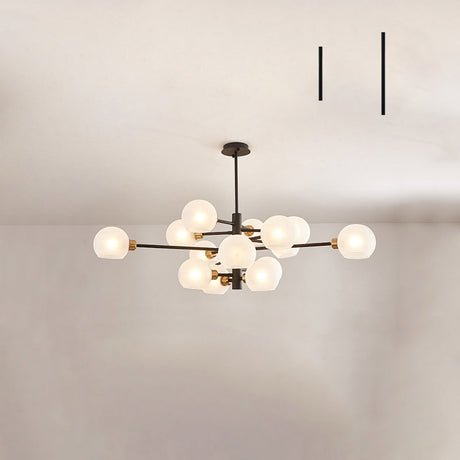 Sleek Postmodern Sputnik Chandelier For Living Room - Stylish Glass Ceiling Light Fixture 15 / Black