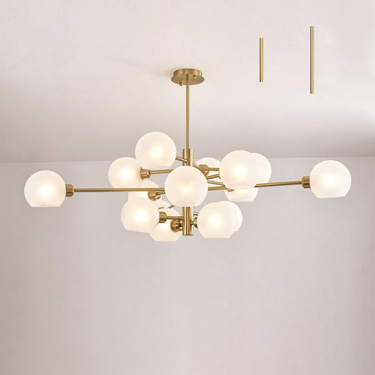 Sleek Postmodern Sputnik Chandelier For Living Room - Stylish Glass Ceiling Light Fixture 15 / Gold