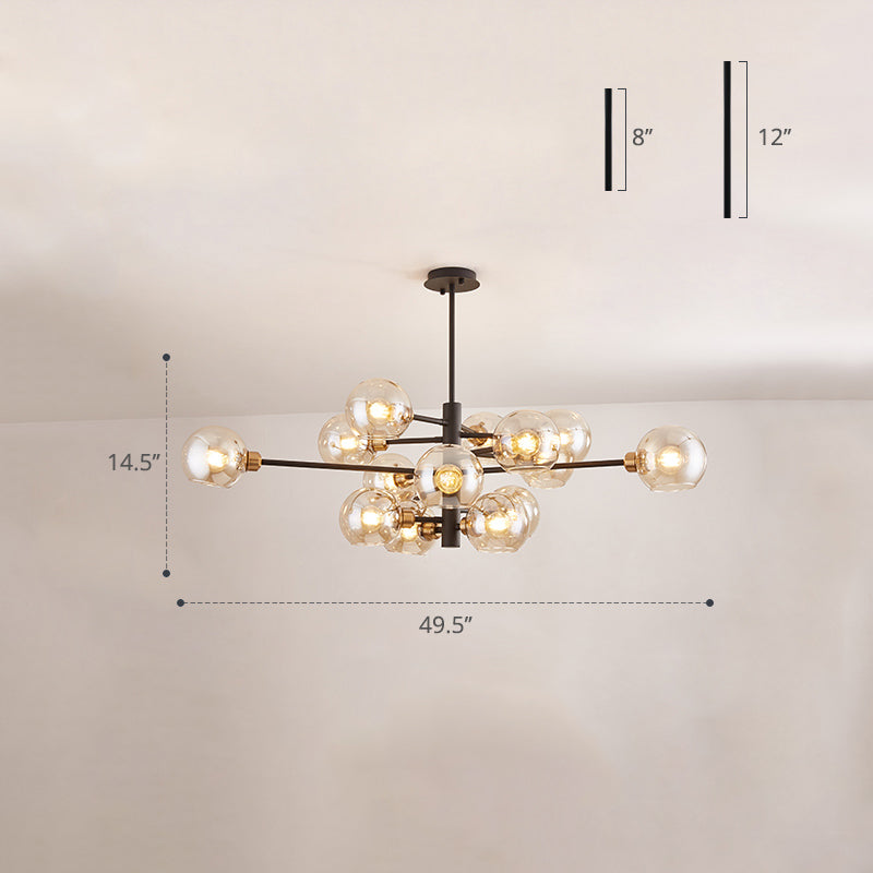 Sleek Postmodern Sputnik Chandelier For Living Room - Stylish Glass Ceiling Light Fixture