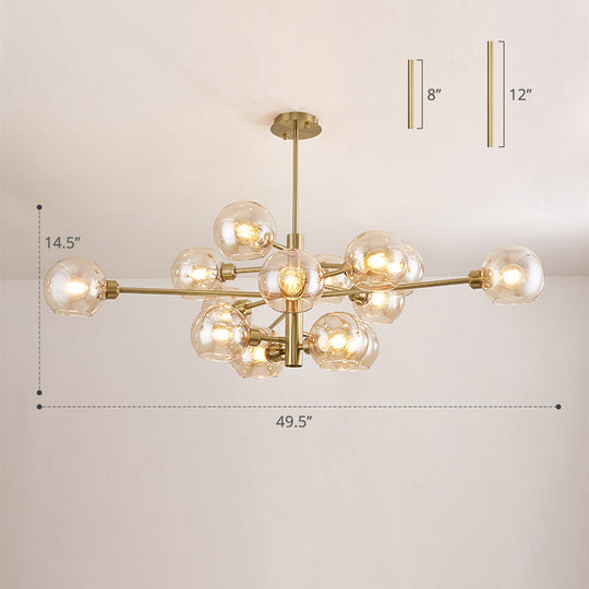 Sleek Postmodern Sputnik Chandelier For Living Room - Stylish Glass Ceiling Light Fixture