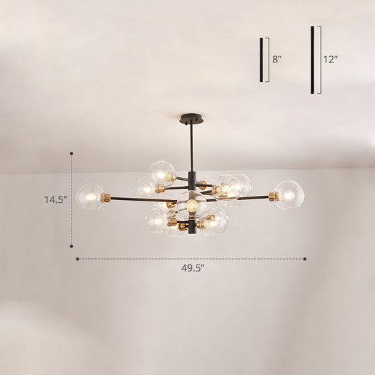 Sleek Postmodern Sputnik Chandelier For Living Room - Stylish Glass Ceiling Light Fixture