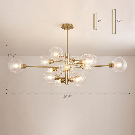 Sleek Postmodern Sputnik Chandelier For Living Room - Stylish Glass Ceiling Light Fixture