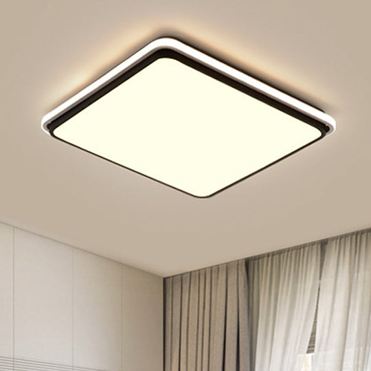 Modern Led Acrylic Flush Mount Ceiling Light - 16’/19.5’/35.5’ Wide Black & White