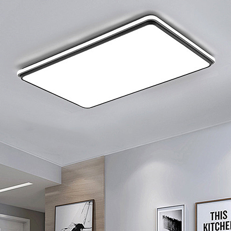 Modern Led Acrylic Flush Mount Ceiling Light - 16’/19.5’/35.5’ Wide Black & White
