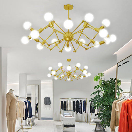 Industrial Spider Chandelier With Open Bulb Design For Clothing Shops