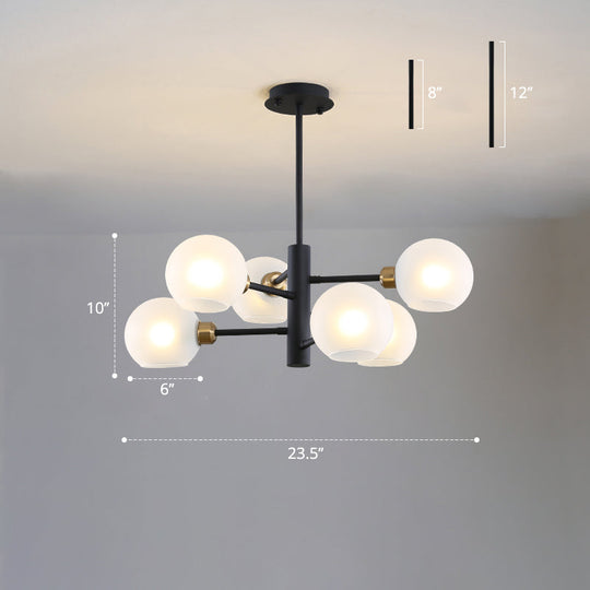 Postmodern Glass Dome Hanging Lamp - Stylish Dining Room Chandelier