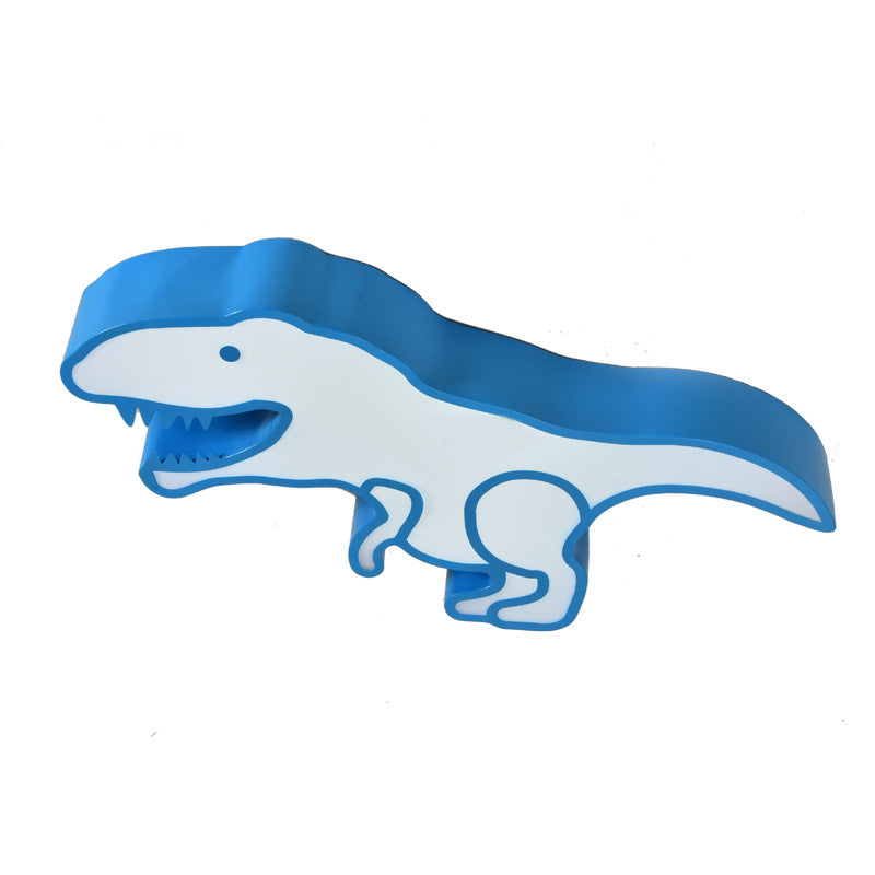 Dinosaur Led Flushmount Ceiling Lamp For Kids Room - Metal Flush-Mount Light Fixture