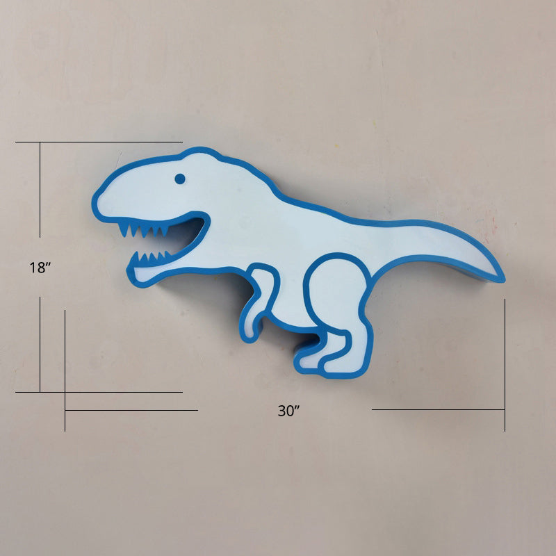 Dinosaur Led Flushmount Ceiling Lamp For Kids Room - Metal Flush-Mount Light Fixture