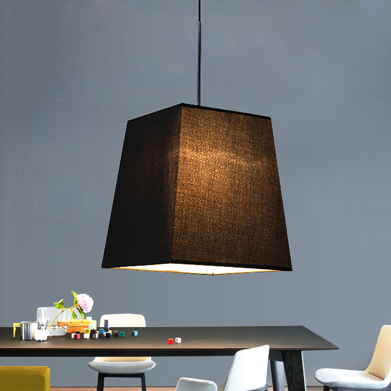 Modern Nordic Trapezoid Fabric Pendant Lamp - 1 Light White/Black/Coffee 8/11 Wide Black / 8