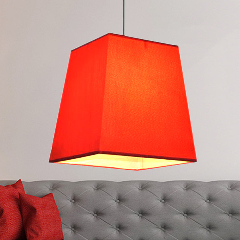 Modern Nordic Style Trapezoid Fabric Pendant Lamp - 1 Light White/Black/Coffee 8’/11’ Wide