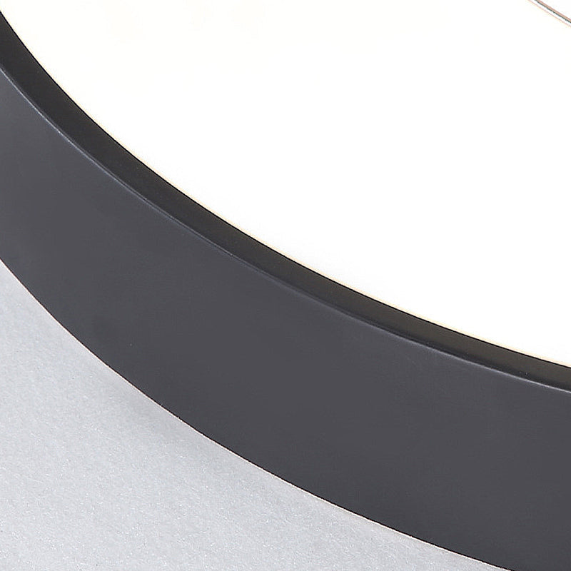 Modern Black Led Flush Mount Bedroom Lamp With Acrylic Circle Shade 16/19.5 Wide