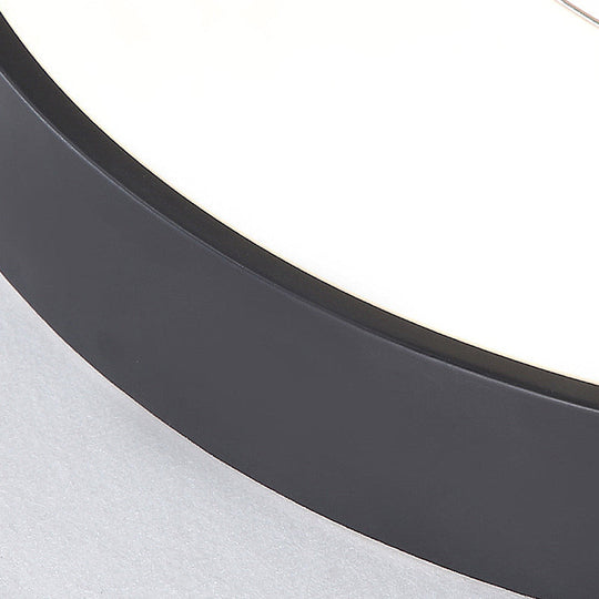 Modern Black Led Flush Mount Bedroom Lamp With Acrylic Circle Shade 16/19.5 Wide
