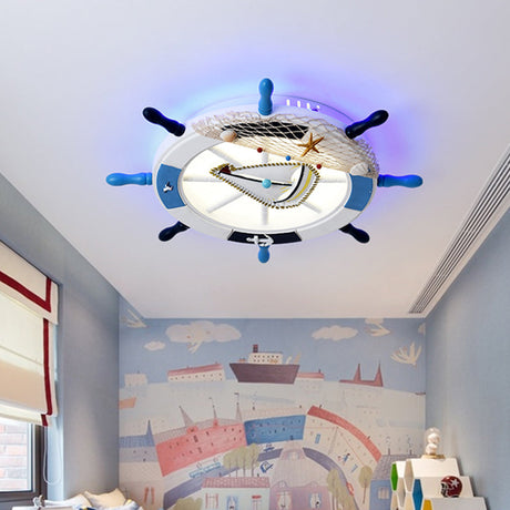 Modern Led Flush Mount Ceiling Light For Childs Mediterranean-Style Bedroom