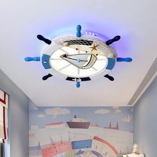 Modern Led Flush Mount Ceiling Light For Child’s Mediterranean - Style Bedroom