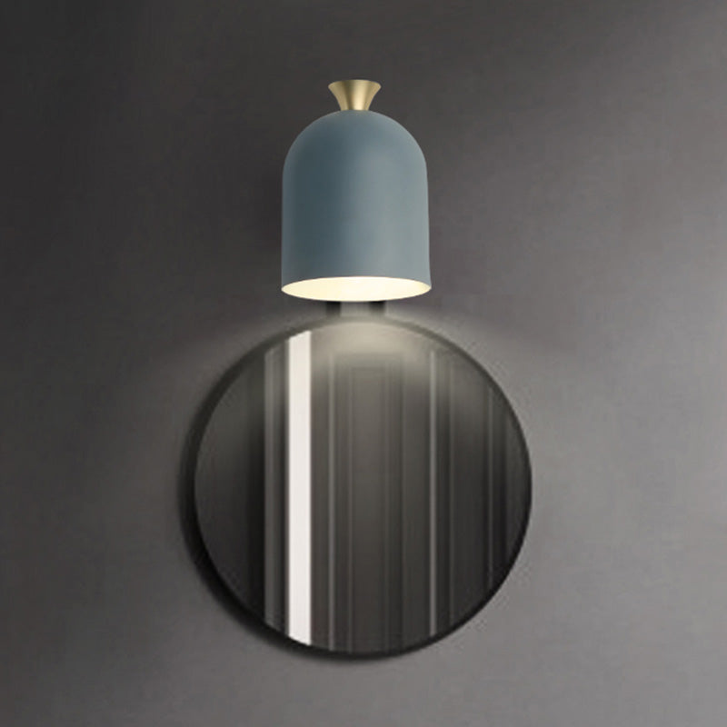 Metal Cloche Wall Sconce With Adjustable Macaron Lighting For Bedroom