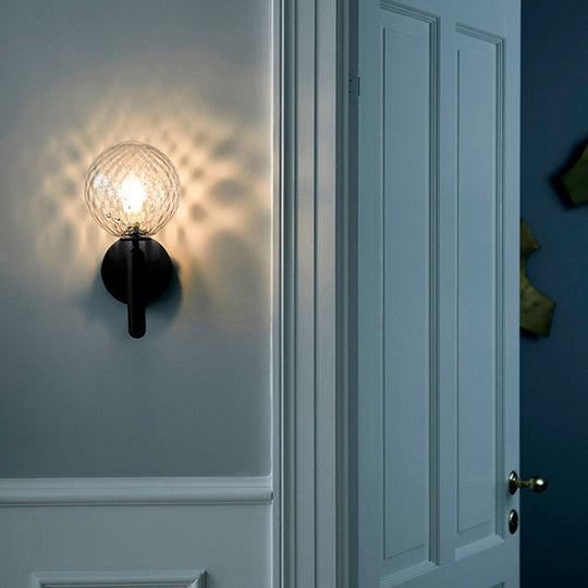 Glass Single-Bulb Stairway Wall Sconce With Simple Style Lighting