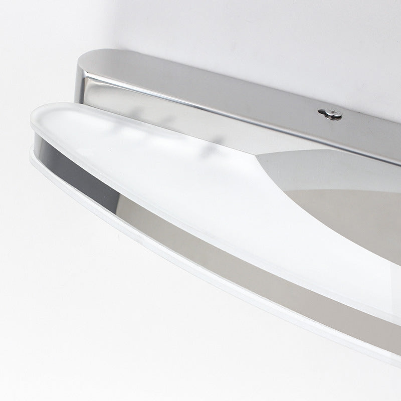 Curved Led Vanity Sconce With Stainless Steel Finish For Bathrooms
