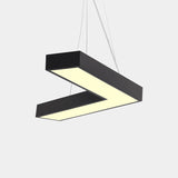 Sleek Metal V-Shaped Led Flush Mount Ceiling Light For Reception Room Black / 14 Warm