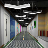 Sleek Metal V-Shaped Led Flush Mount Ceiling Light For Reception Room