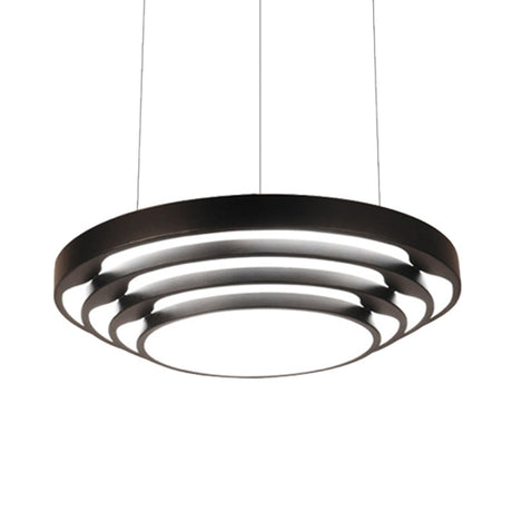 Contemporary Tapered Round Pendant Ceiling Light In Black/White With Led & Multiple Options - Ideal