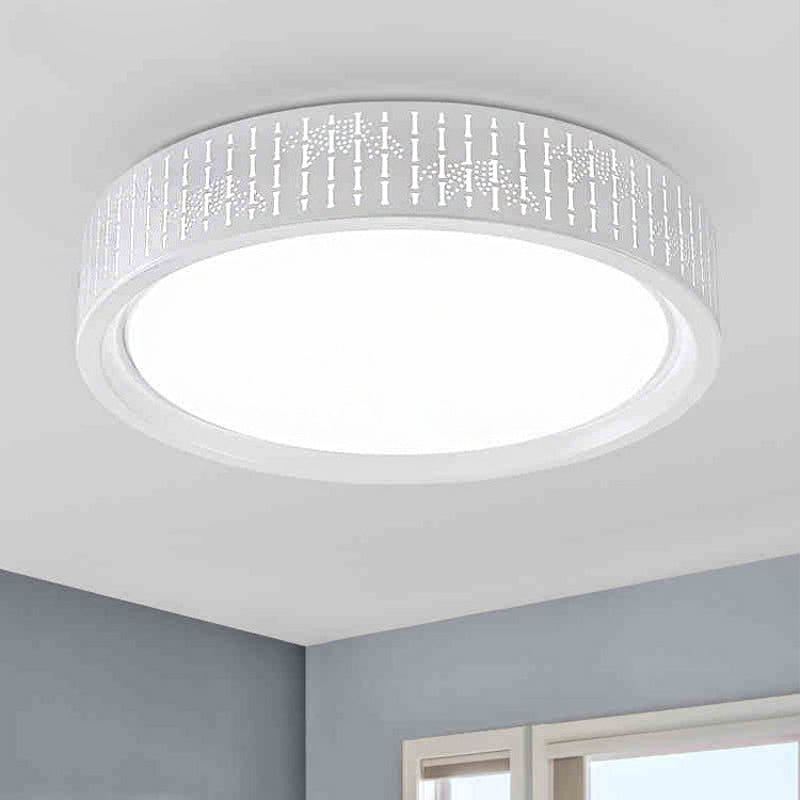 Simplicity Led Flush Mount Lamp With White Ringed Acrylic Shade - 16.5/20.5/31 Dia / 16.5