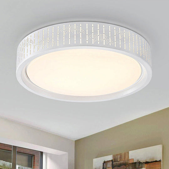 Simplicity Led Flush Mount Lamp With White Ringed Acrylic Shade - 16.5’/20.5’/31’ Dia