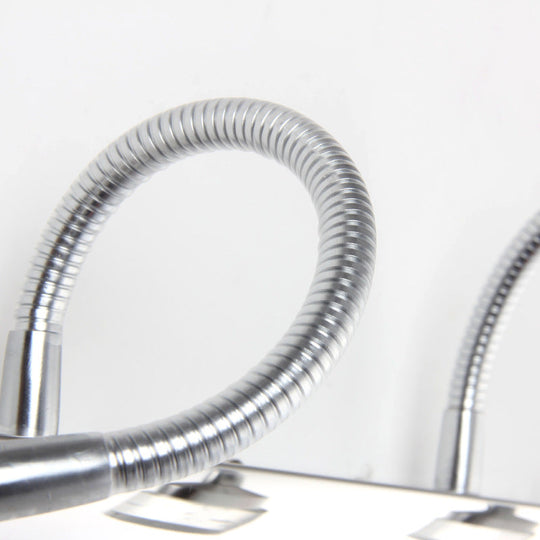 Modern Chrome Swoop Arm Led Vanity Wall Sconce With Seedy Crystal For Stylish Bath Decor