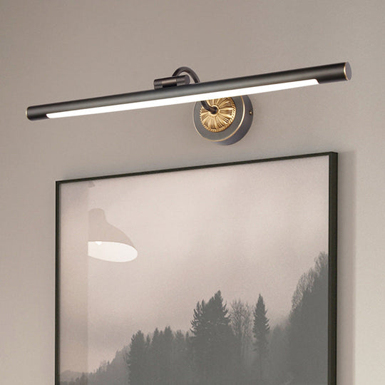 Metal Led Picture Light Traditional Vanity Sconce With Swing Arm - Ideal For Bathrooms Black / 17