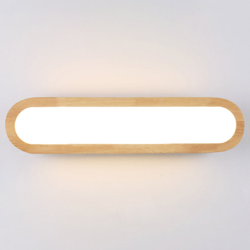 Sleek Led Wall Sconce With Acrylic Diffuser - Ideal For Hallways Wood / 18