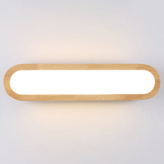 Sleek Led Wall Sconce With Acrylic Diffuser - Ideal For Hallways Wood / 18