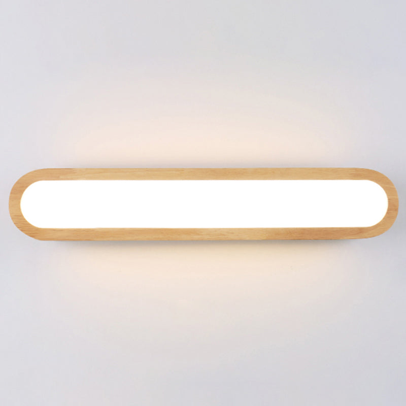 Sleek Led Wall Sconce With Acrylic Diffuser - Ideal For Hallways Wood / 21.5